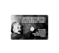 Femer Plaque en tôle avec citation 20 x 30 cm Einstein Tableau vêtements, meubles, idées, visions du monde