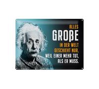 Femer Plaque en tôle avec citation 30 x 40 cm Einstein bleu parce qu'un fait plus qu'il ne doit