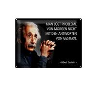 Femer Plaque en tôle avec citation 30 x 40 cm Einstein Probleme von demain Réponses d'hier