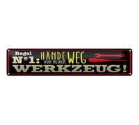 Femer Plaque en tôle avec inscription en allemand « Hände weg von meinem Werkzeug » - 46 x 10 cm