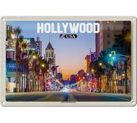 Femer Plaque en tôle avec inscription « Hollywood USA Hollywood Boulevard » - 30 x 20 cm