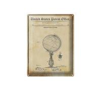 Femer Plaque en tôle brevetée 30 x 40 cm Design pour un globe décoratif