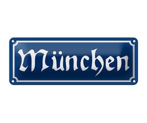 FEMER Plaque en tôle Munich 27 x 10 cm Décoration de ville Bayern Isar