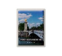 FEMER Plaque en tôle Voyage 30 x 40 cm Pont Alexandre III Paris Tourisme