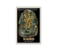 FEMER Plaque métallique Voyage 20 x 30 cm Le Caire Égypte Toutankhamon Masque de mort tin Sign