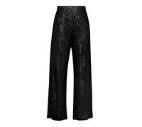 FeMereina Pantalon de jogging à paillettes pour femme - Taille haute - Jambe large - Long et ample - Pour fête, club, streetwear, Noir , M
