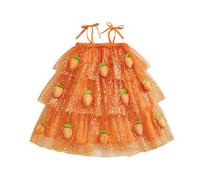 FeMereina Robes de Pâques pour filles en tulle carotte à paillettes cœur robe tutu superposé jupe gâteau vêtements petite fille, jaune, 12-24 mois