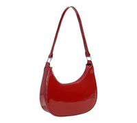 FeMereina Sac à bandoulière en polyuréthane pour femme, joli sac à main Hobo Tote Mini pochette en cuir végétalien avec fermeture éclair Sac à main à bandoulière Hobo sous les bras, Rouge, 1