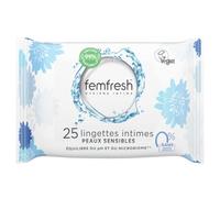 Femfresh - Lingettes Intimes Peaux Sensibles 0%, Aloe Vera & Calendula - 25 Lingettes