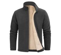 FemiChic Veste Polaire Chaud Hiver Pour Hommes Epaissie Sweat Randonnée Ski Travail Jacket Fermeture à Glissière Full Zip Collier Poignets élastiques Poches Zippées Blousons(Odyssey Gris,XXL)