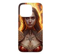Féminin Ange de feu avec Flammes de l'enfer Coque pour iPhone 15 Pro Max