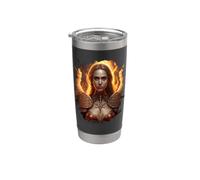 Féminin Ange de feu avec flammes de l'enfer Gobelet isotherme en acier inoxydable double paroi