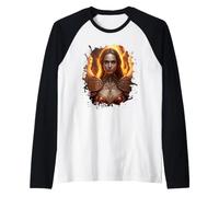 Féminin Ange de feu avec Flammes de l'enfer Manche Raglan