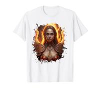 Féminin Ange de feu avec Flammes de l'enfer T-Shirt Graphique avec Valeur, Homme, Blanc, S