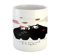 Féminin Mug Bureau Nous étions destinés à être ensemble Bears Couple Original Mug Café 330ML pour Famille,Retraite,École,Thé/Café Time