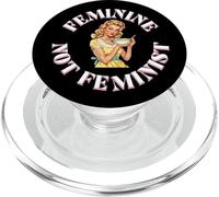 Feminine Not Feminist Homemaker Traditional Housewife Mom PopSockets PopGrip pour MagSafe