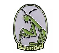 Feminism Praying Mantis Women's Rights Feminist Girl Power Badge en émail 3 cm, 1.2 Inches, Émail, émail