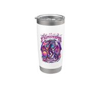 Féminisme Dragon Fantasy Retro Wave Féministe Gobelet isotherme en acier inoxydable double paroi
