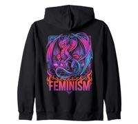 Féminisme Dragon Fantasy Retro Wave Féministe Sweat à Capuche