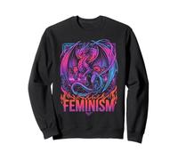 Féminisme Dragon Fantasy Retro Wave Féministe Sweatshirt