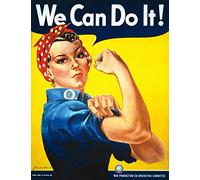 Feminist Poster WWII Poster Rosie The Riveter Girl Power Poster Feminist Wall Art Poster for Girl's Room Poster Feminist Wall Art (20cm x 25cm)