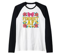 Féministe AF Bold Varsity Floral Equality Design Manche Raglan