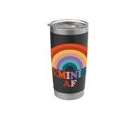 Féministe AF Rétro Rainbow Coloré Vintage Féministe Gobelet isotherme en acier inoxydable double paroi