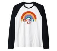 Féministe AF Rétro Rainbow Coloré Vintage Féministe Manche Raglan