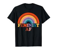 Féministe AF Rétro Rainbow Coloré Vintage Féministe T-Shirt Graphique avec Valeur