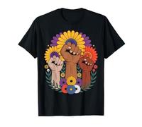 Féministe Fleur Levée Poing Social Justice Égalité Mouvement T-Shirt