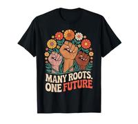 Féministe Fleur Levée Poing Social Justice Égalité Mouvement T-Shirt
