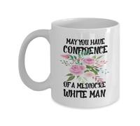 Féministe, Puisses-Tu Avoir La Confiance D'Un Homme Blanc Médiocre (Humour) Tasse À Café Céramique Mug À Café Avec Anse Tasses À Thé Pour Espresso Travail Cuisine 330Ml