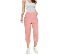 femiss Pantacourt 3/4 pour femme avec élastique - Pantalon court 3/4 doux d'été - Grande taille, rose, 48
