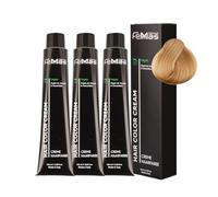 FemMas Coloration capillaire 3x Blond clair doré 8.3 I Crème colorante avec huile d'argan, kératine et céramides I En tant que coloration ou nuance permanente pour des résultats de couleur brillants