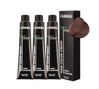 FemMas Coloration capillaire 3x Brun Clair Acajou 5.5 I Coloration crème avec huile d'argan, kératine et céramides I En tant que coloration capillaire permanente ou nuance pour des résultats de
