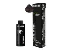 Femmas Coloration capillaire - Blond foncé intense 6.0 - Crème colorante 100 ml + crème oxy-crème 100 ml 6 % - Coloration permanente pour cheveux + développeur - Doux et durable - Coloration pour