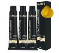 Femmas Coloration Capillaire Pure & Mix 3x Jaune I Crème colorante pour cheveux avec huile d'argan, kératine et céramides I En tant que coloration permanente ou nuance pour des résultats de couleur