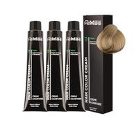 FemMas Coloration de cheveux 3x Blond clair intense 9.0 I Crème colorante avec huile d'argan, kératine et céramides I En tant que coloration permanente ou nuance pour des résultats de couleur