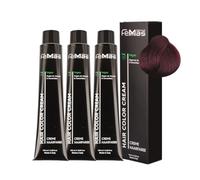 FemMas Coloration de cheveux 3x Brun Clair Violet 5.2 I Crème colorante avec huile d'argan, kératine et céramides I En tant que coloration permanente ou nuance pour des résultats de couleur brillants