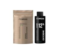 FemMas Kit blanchiment : poudre décolorante 100 g et oxycrème 100 ml | Kit parfait pour cheveux blonds | Jusqu'à 9 tons plus clairs