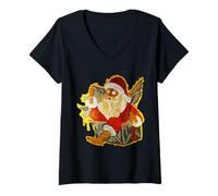 Femme 0512 Santa Jump Out of The Box 2021 Plus 3 Roland Zulehner T-Shirt avec Col en V