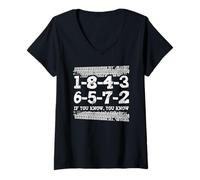 Femme 1-8-4-3-6-5-7-2 Si Vous Savez Que Vous Savez Que Vous Connaissez l'ordre de tir Moteur V8 T-Shirt avec Col en V