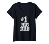 Femme #1 Big Bro Brother - Numéro 1 T-Shirt avec Col en V