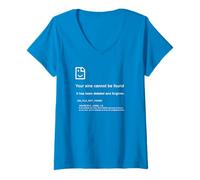 Femme 1 John 1:9 Sins Cannot Be Found - Christian PC Error (Blue) T-Shirt avec Col en V
