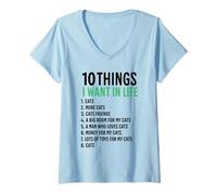Femme 10 choses que je veux dans ma vie : chats, plus de chats, femme T-Shirt avec Col en V