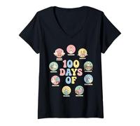 Femme 100 Days of Being A Silly Goose T-Shirt avec Col en V