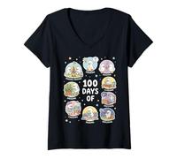 Femme 100 Days of Being A Silly Goose T-Shirt avec Col en V