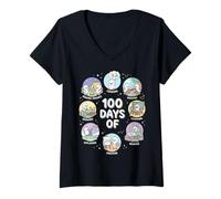 Femme 100 Days of Being A Silly Goose T-Shirt avec Col en V