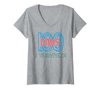 Femme 100 Jours où J'Ai survécu - 100 Jours d'école T-Shirt avec Col en V