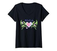 Femme 100 Percent Cute Pixel Heart T-Shirt avec Col en V